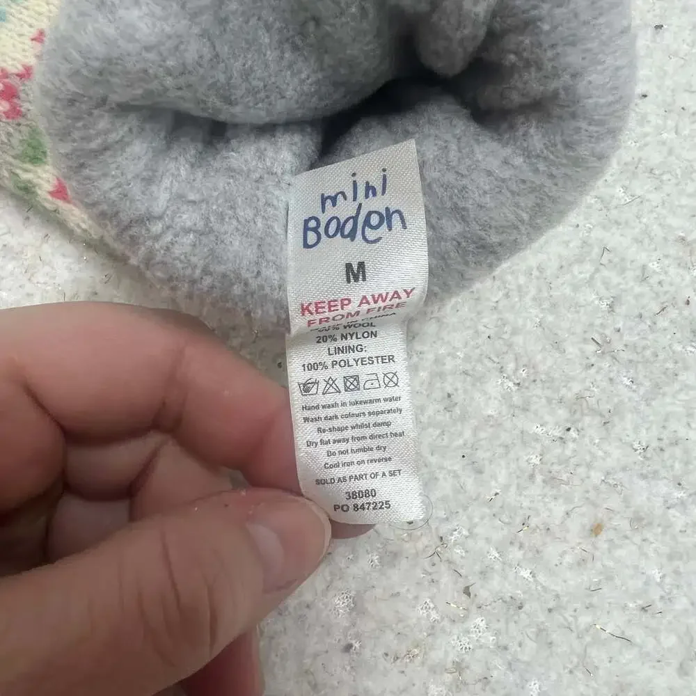 Mini Boden Fair Isle Wool Blend Fleece Lined Mittens